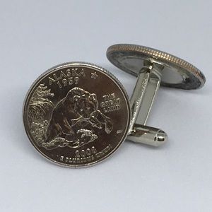 Alaska quarter cufflinks